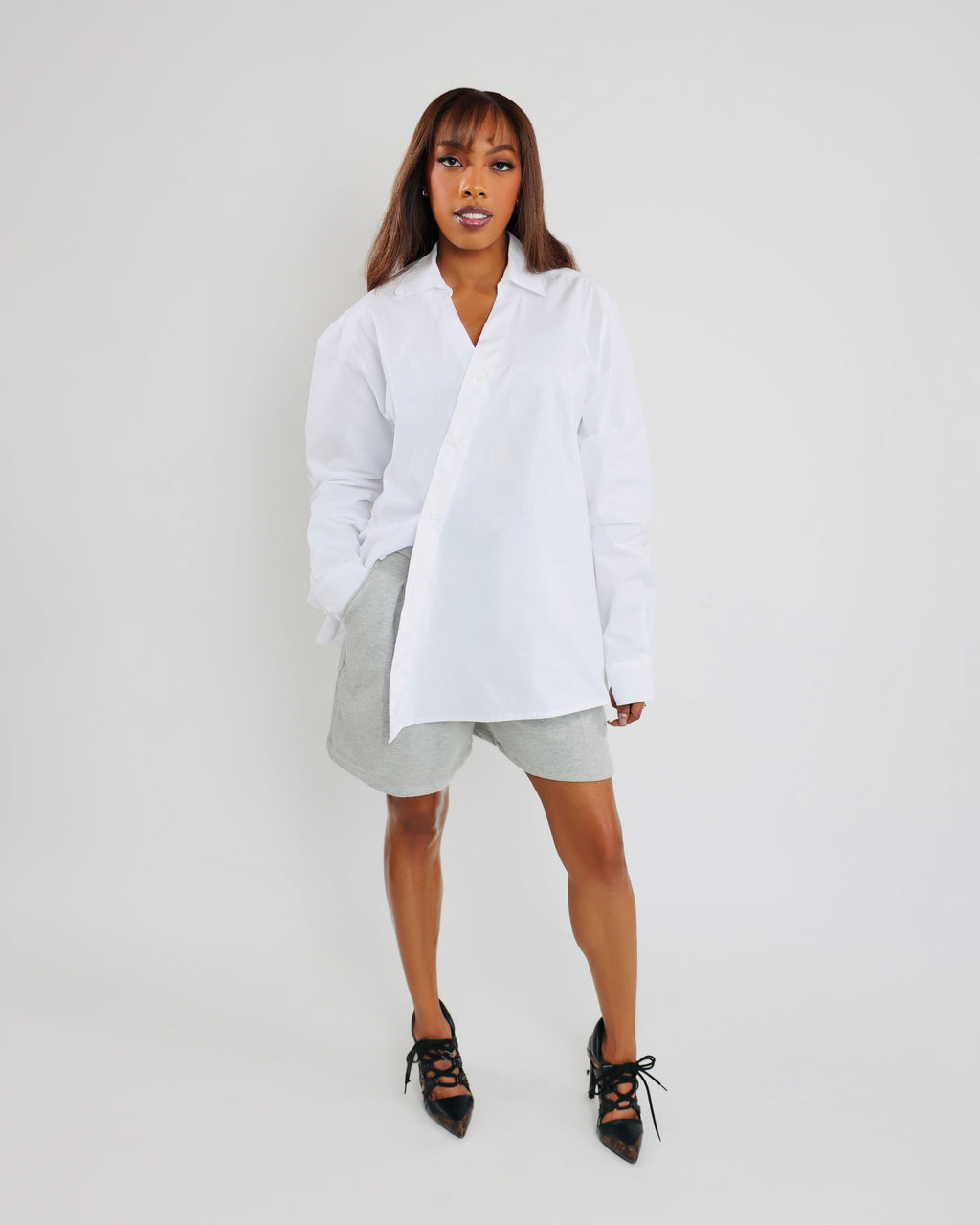 FRE•QUEN•CY Asymmetrical Button-Up Shirt