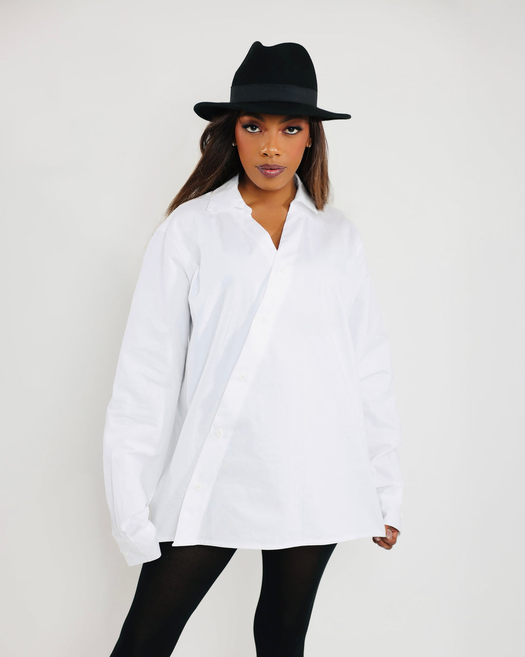 FRE•QUEN•CY Asymmetrical Button-Up Shirt